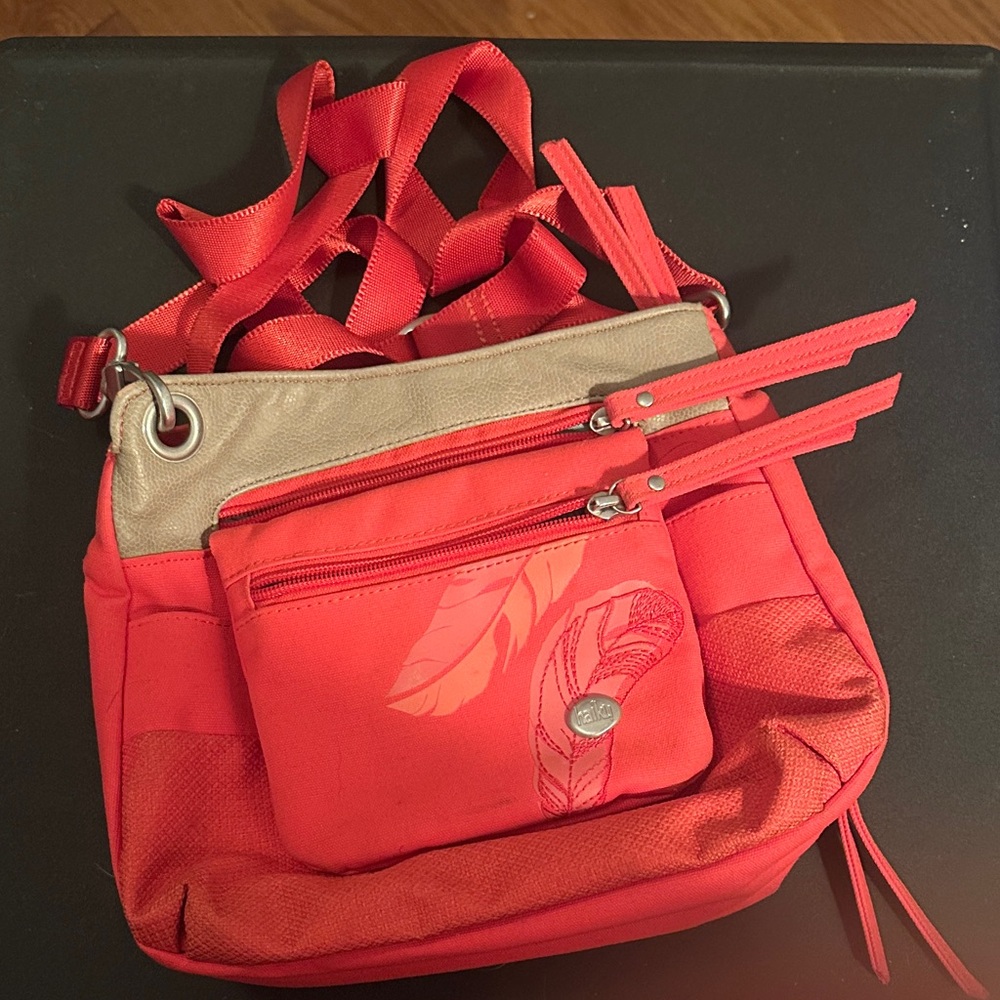 Haiku Red and Cream Women's Crossbody Bag